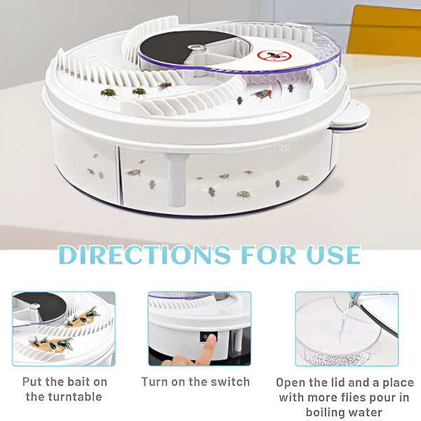 Electric Fly Trap with 360-Degree Circular Design and USB Power, Chemical Free All Vera Mart