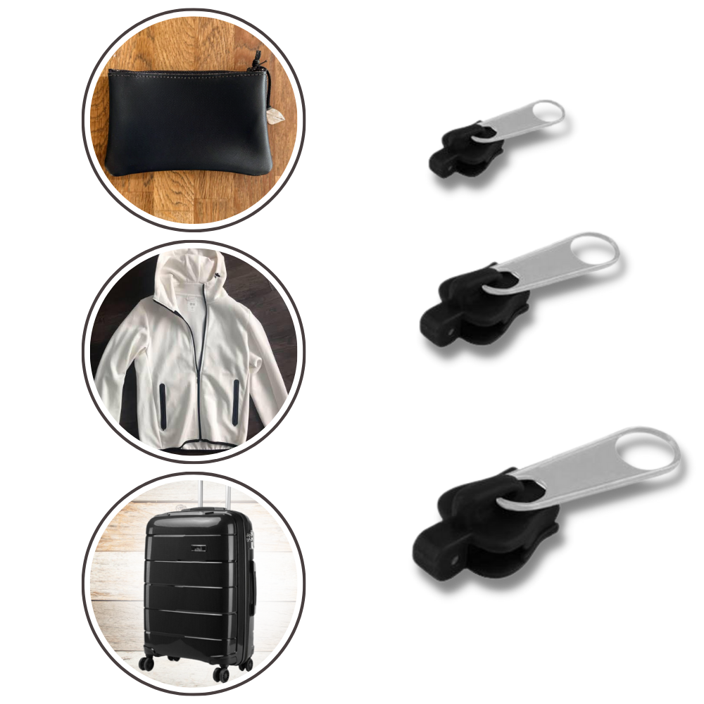 Aluminum Zipper Slider Repair Set with 6-Size Clips and Tool-Free Installation All Vera Mart