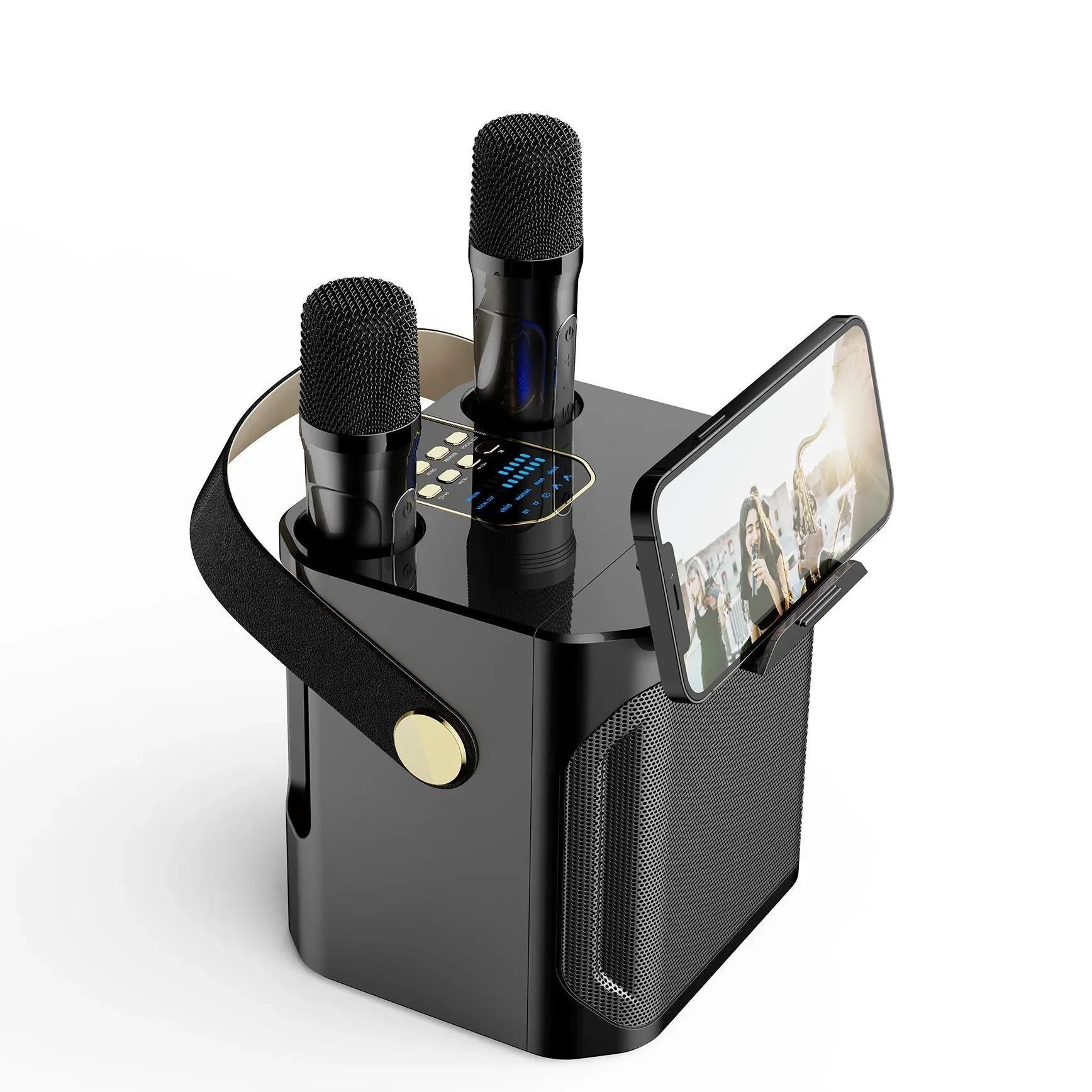 Karaoke Speaker with Dual Microphones and 360° Stereo Sound, 8-Hour Battery All Vera Mart