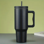 Insulated Water Bottle with Built-in Straw and Side Handle, 33.8-50.7oz All Vera Mart