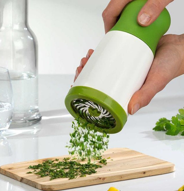 Handheld Herb Mill with Stainless Steel Rotating Blades and Removable Lid All Vera Mart