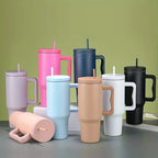Insulated Water Bottle with Built-in Straw and Side Handle, 33.8-50.7oz All Vera Mart