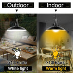 Solar Pendant Light with Dual Lamp Heads and Remote Control for Sheds All Vera Mart