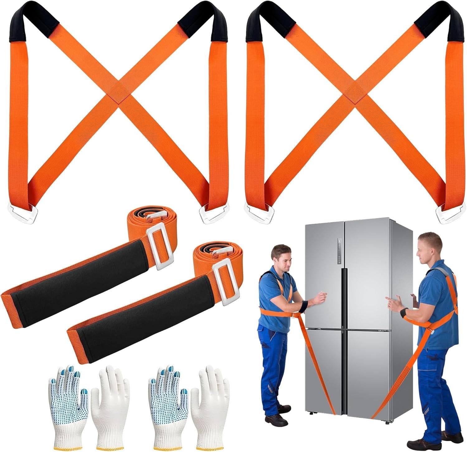 Furniture Moving Straps with Padded Shoulders and 400lb Capacity, Adjustable 59-118in All Vera Mart