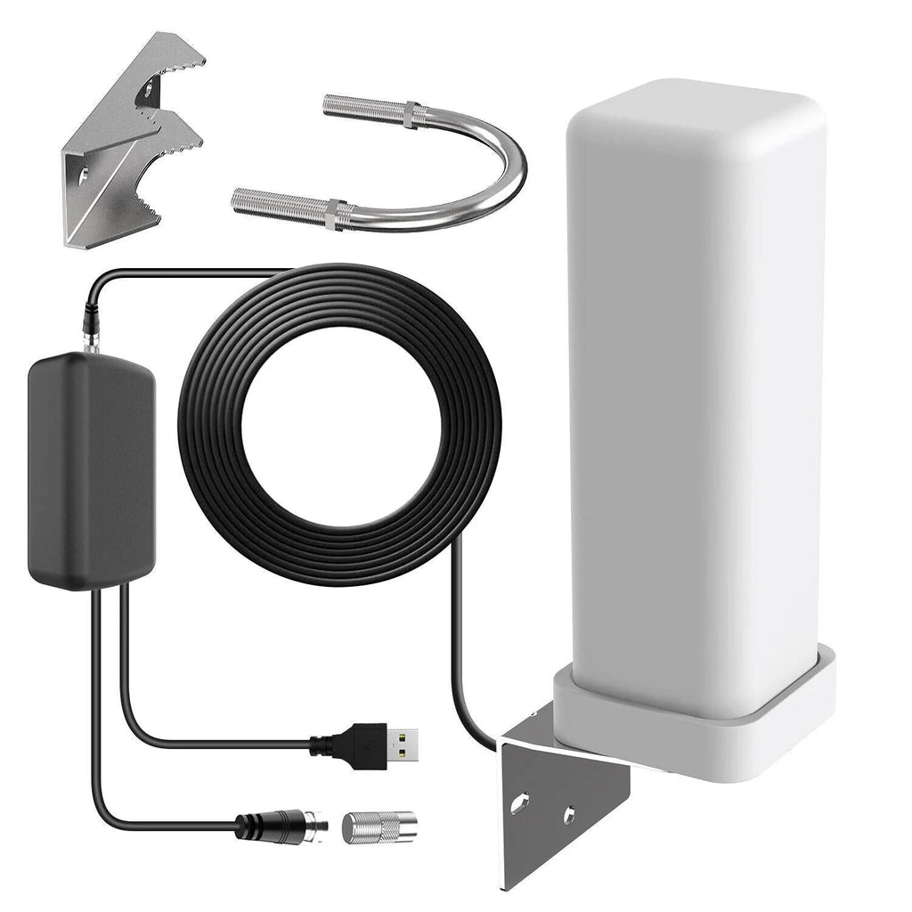 Outdoor HD Antenna with 360° Reception and Signal Amplifier, UHF/VHF All Vera Mart