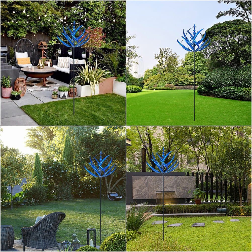 Metal Wind Spinner with Ground Stake for Gardens and Patios All Vera Mart