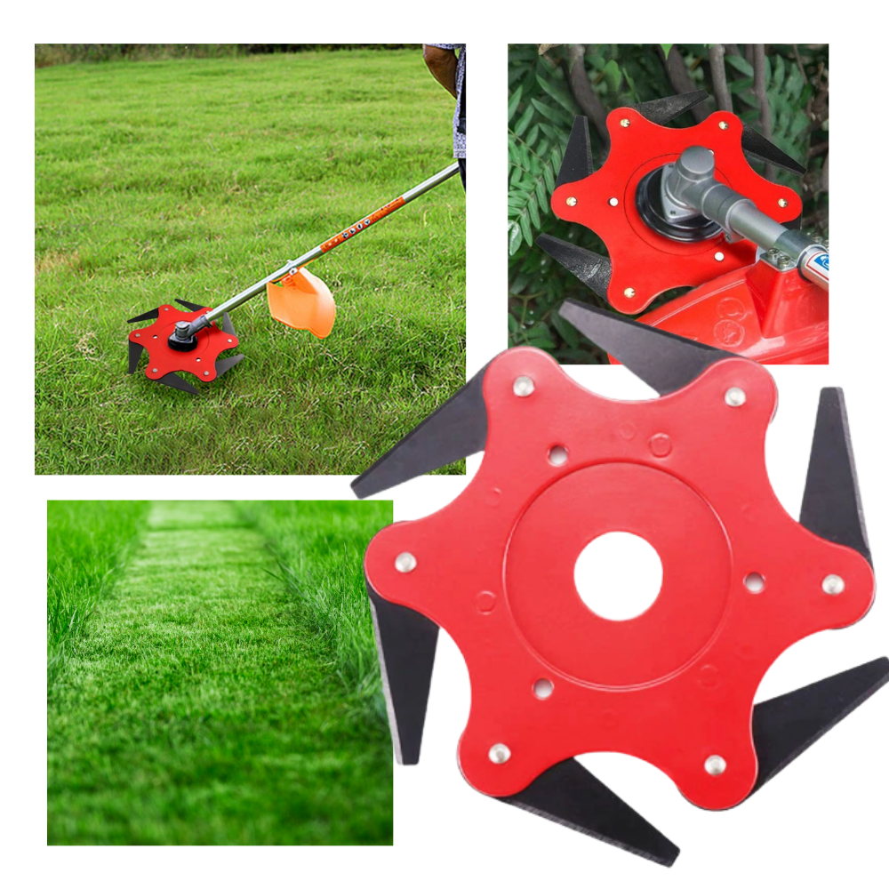 Steel Blade Trimmer Head with 6-Blade Design for Straight Shaft Trimmers All Vera Mart