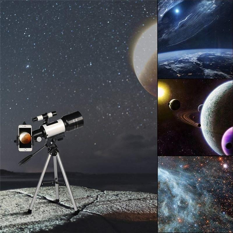Beginner Refractor Telescope 70mm with Smartphone Adapter and Adjustable Tripod All Vera Mart