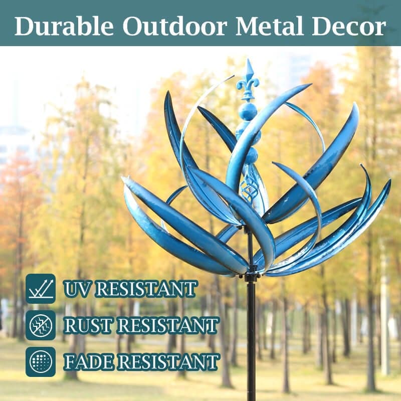 Metal Wind Spinner with Ground Stake for Gardens and Patios All Vera Mart
