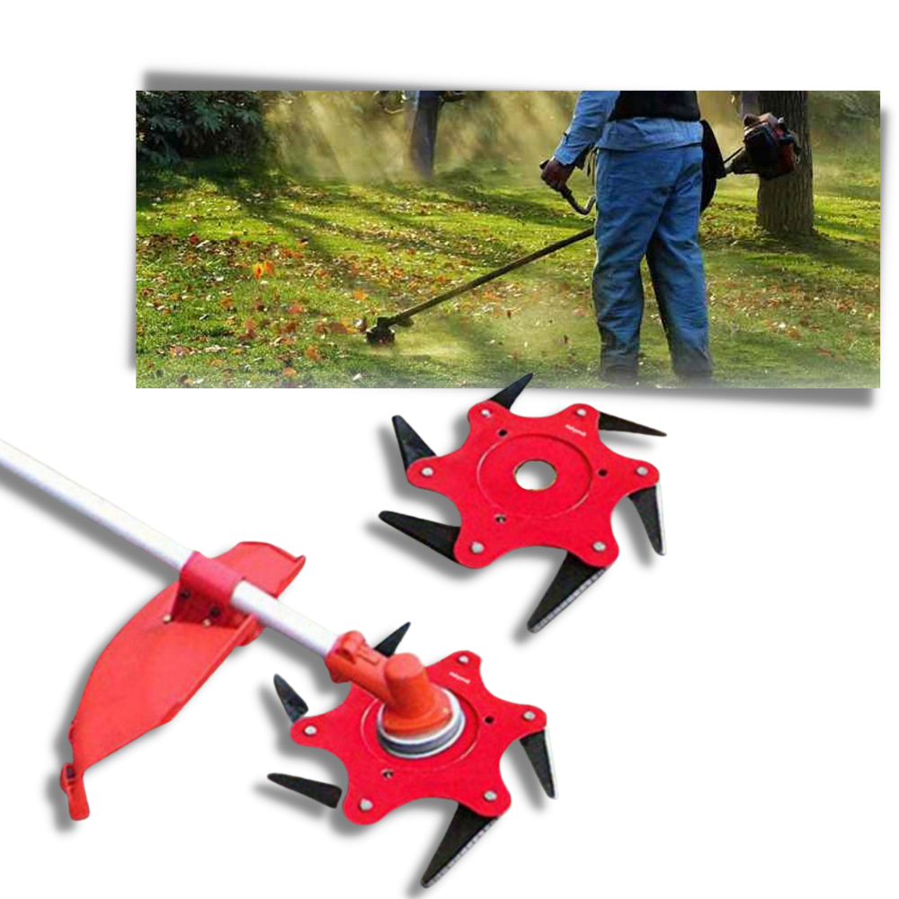 Steel Blade Trimmer Head with 6-Blade Design for Straight Shaft Trimmers All Vera Mart