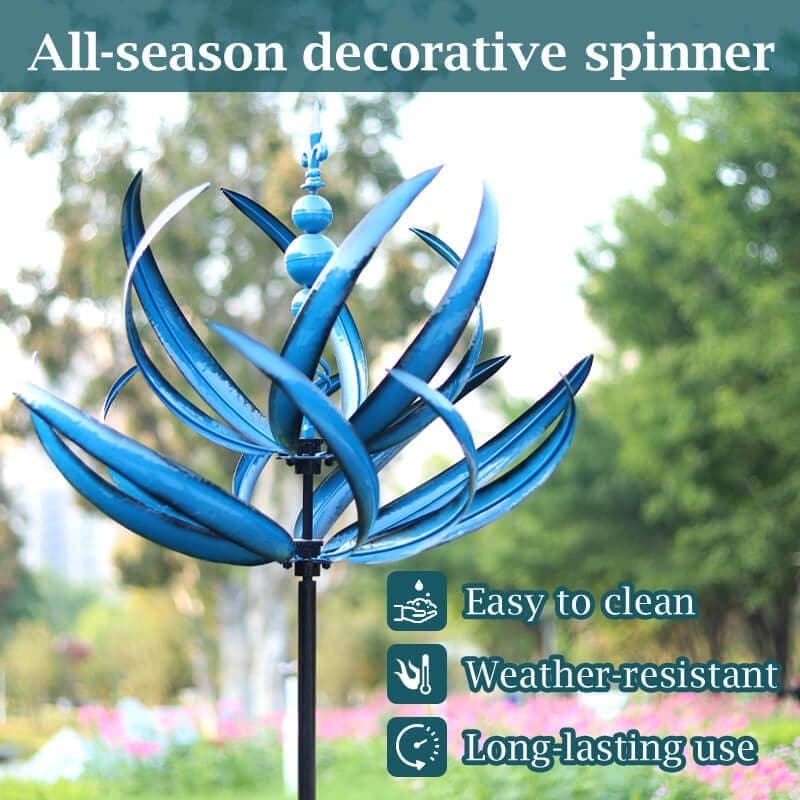 Metal Wind Spinner with Ground Stake for Gardens and Patios All Vera Mart