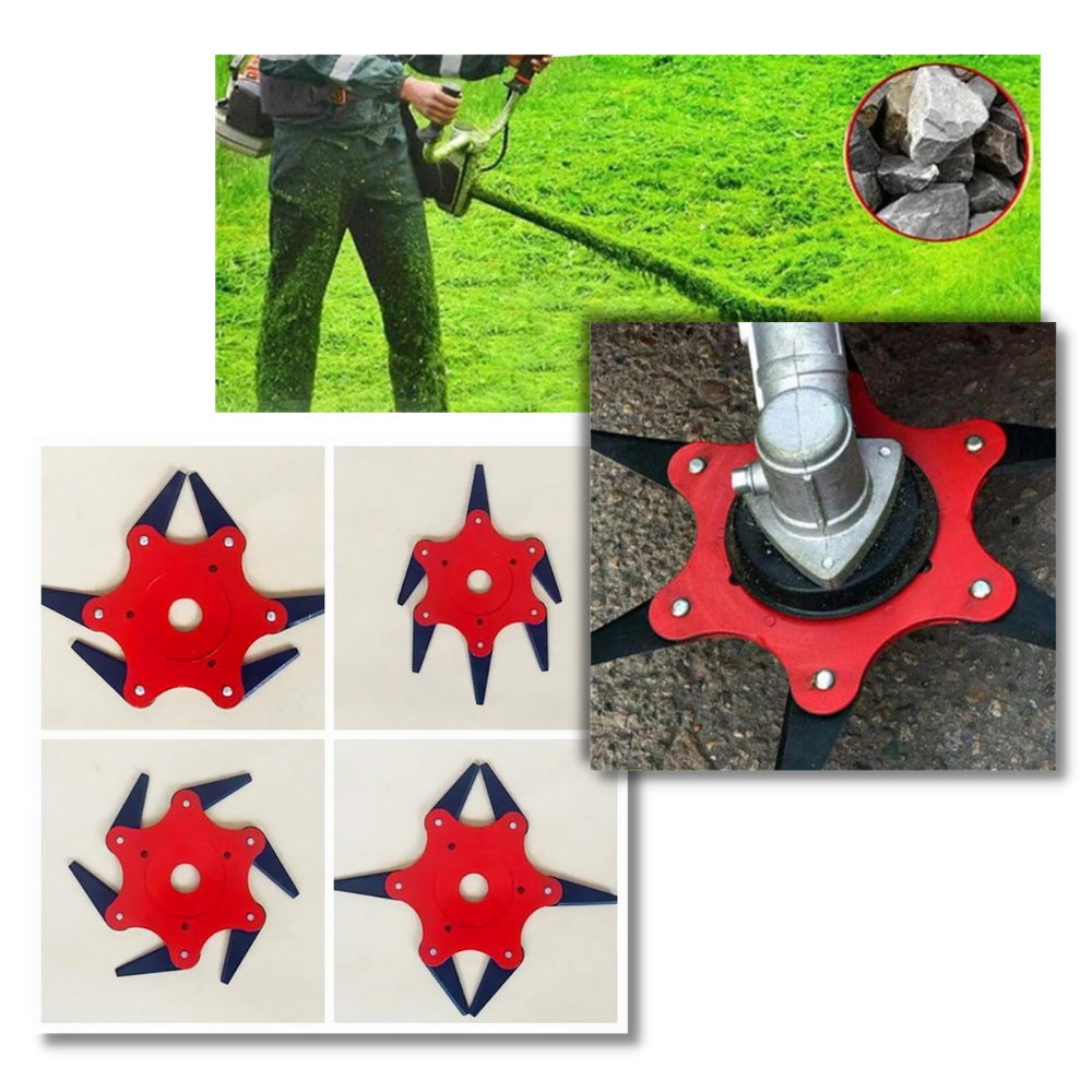Steel Blade Trimmer Head with 6-Blade Design for Straight Shaft Trimmers All Vera Mart