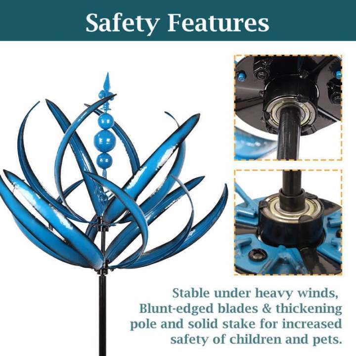 Metal Wind Spinner with Ground Stake for Gardens and Patios All Vera Mart