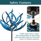 Metal Wind Spinner with Ground Stake for Gardens and Patios All Vera Mart