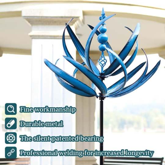Metal Wind Spinner with Ground Stake for Gardens and Patios All Vera Mart