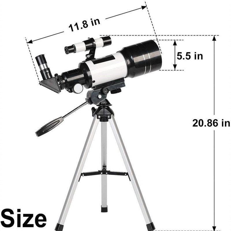 Beginner Refractor Telescope 70mm with Smartphone Adapter and Adjustable Tripod All Vera Mart