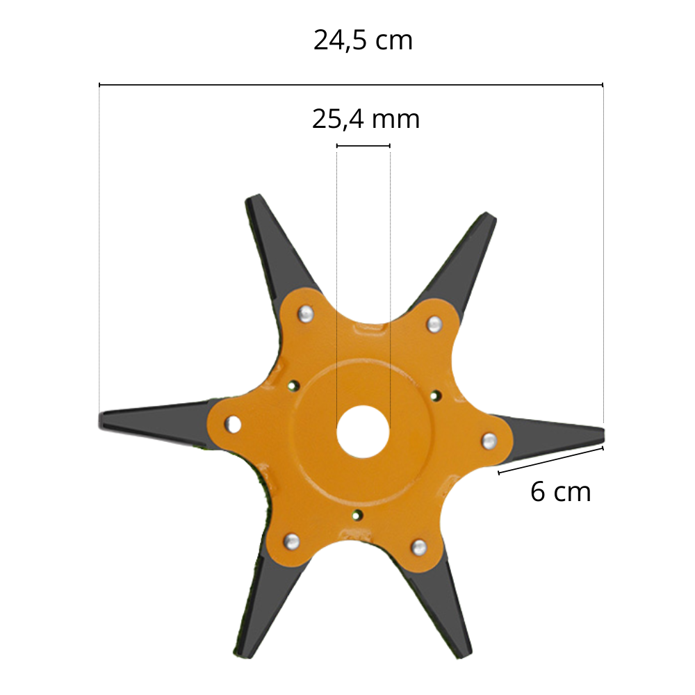 Steel Blade Trimmer Head with 6-Blade Design for Straight Shaft Trimmers All Vera Mart
