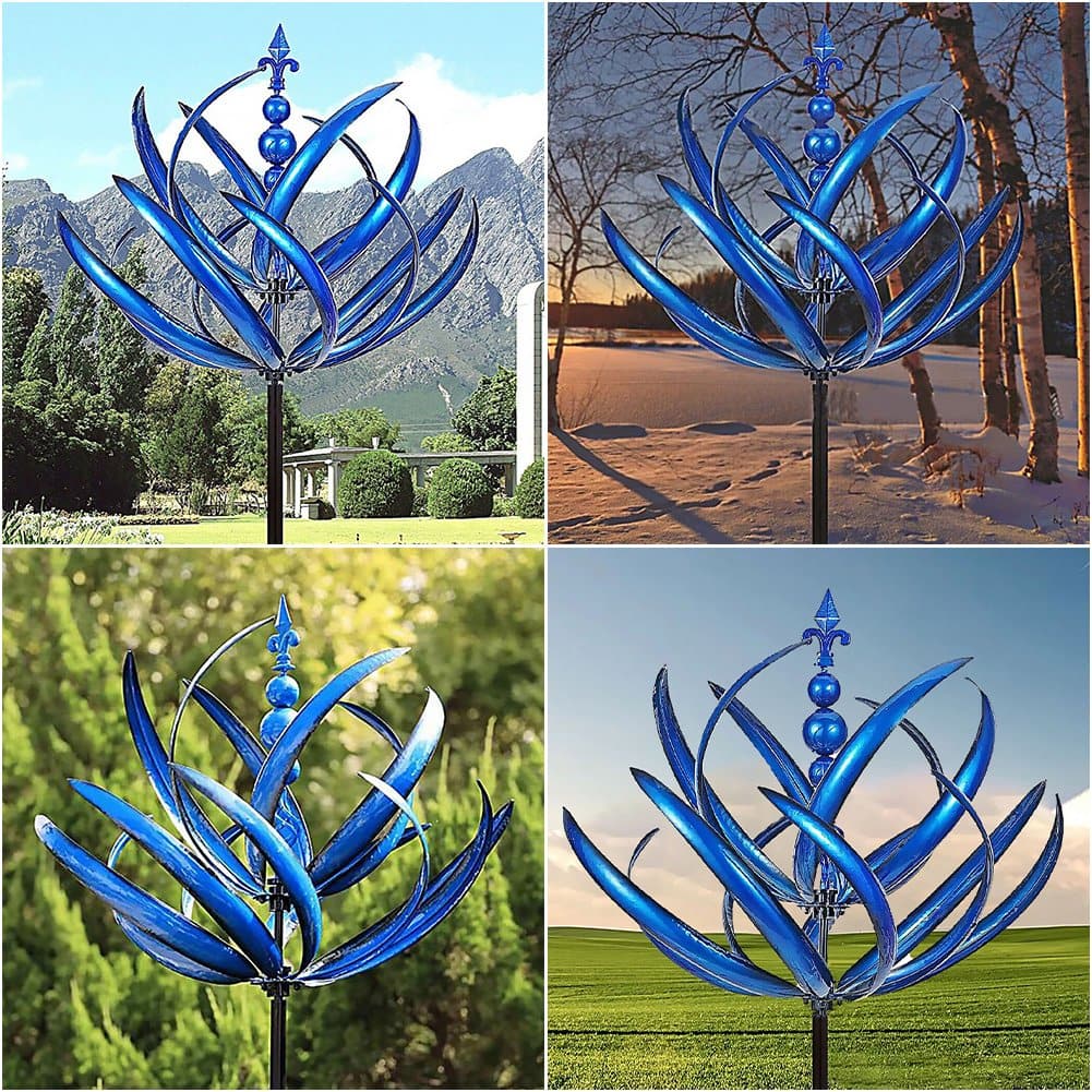 Metal Wind Spinner with Ground Stake for Gardens and Patios All Vera Mart