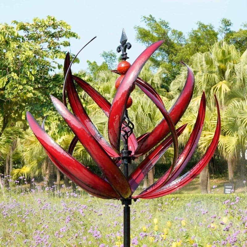Metal Wind Spinner with Ground Stake for Gardens and Patios All Vera Mart