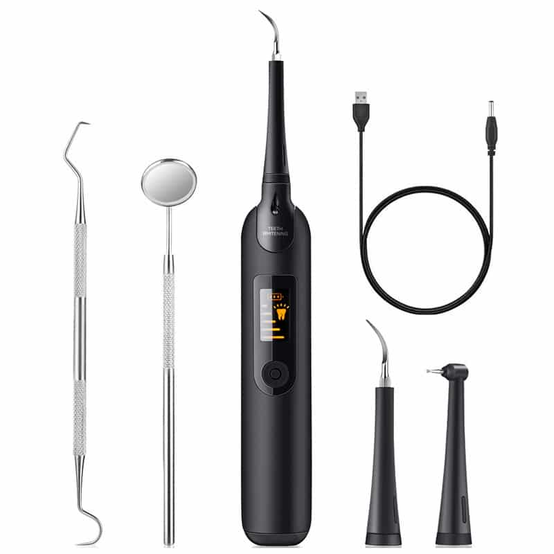 Ultrasonic Dental Scaler with LED Light and Three Cleaning Heads, Mirror Included All Vera Mart