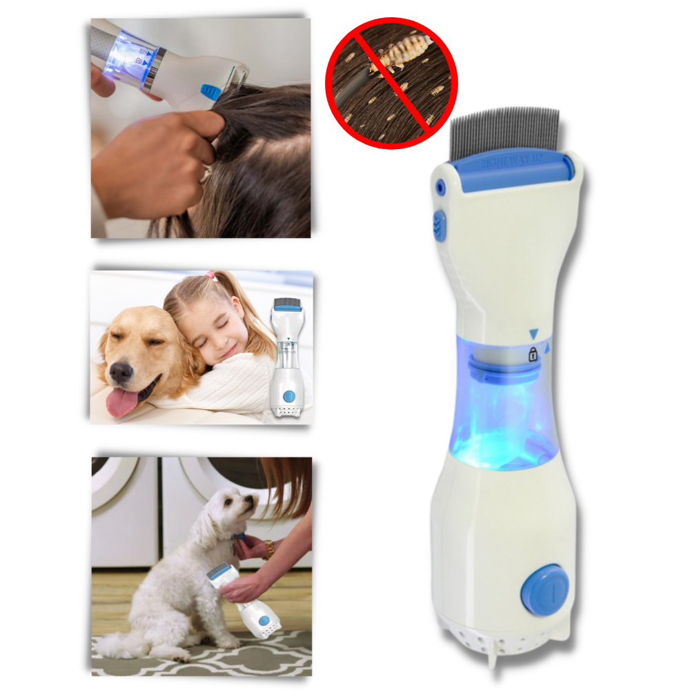 Battery Powered Lice Comb with Rounded Teeth and Disposable Filter All Vera Mart