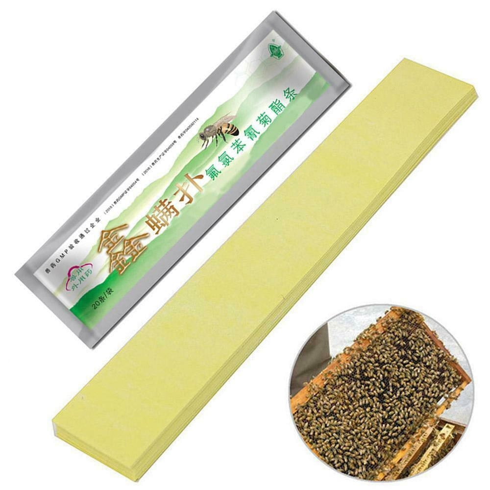 Mite Control Strips for Beehives with 35-Day Treatment and Low-Dose Formula, Pack of 20 All Vera Mart