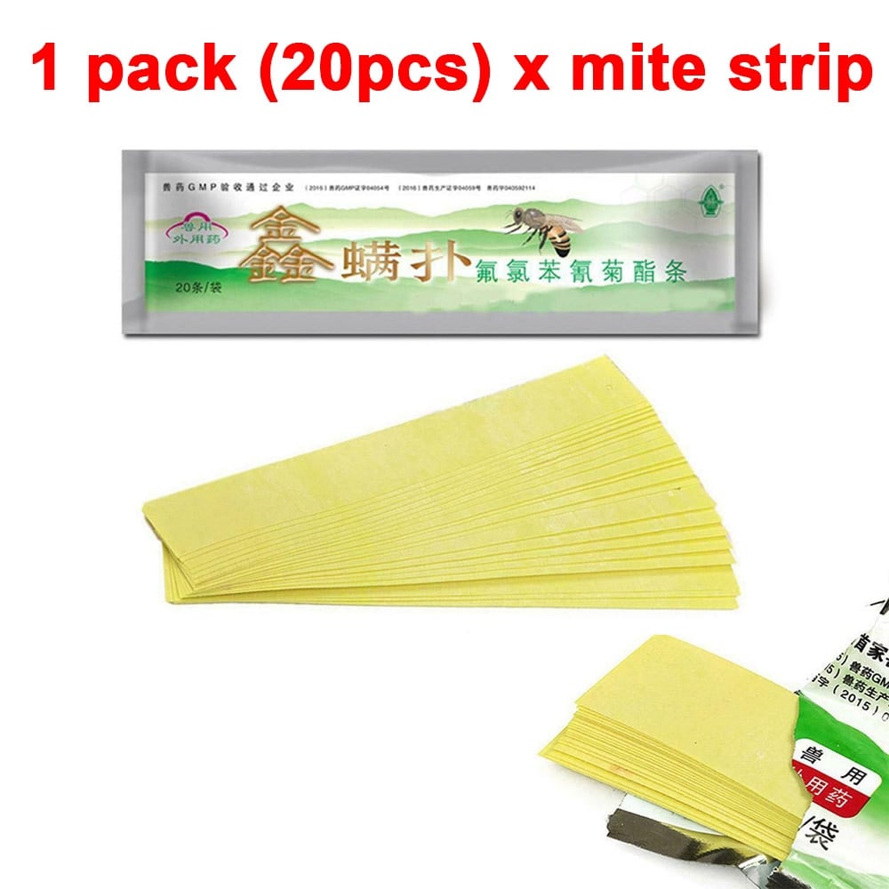 Mite Control Strips for Beehives with 35-Day Treatment and Low-Dose Formula, Pack of 20 All Vera Mart