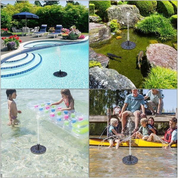 Floating Solar Water Fountain for Birdbaths and Garden Ponds All Vera Mart