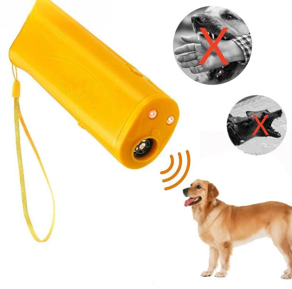 Ultrasonic Dog Training Device with LED Flashlight and Button Activation All Vera Mart