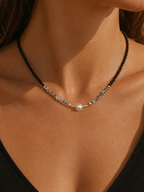 Synthetic Resin Choker Necklace with Pearl Bead, 43cm Length All Vera Mart
