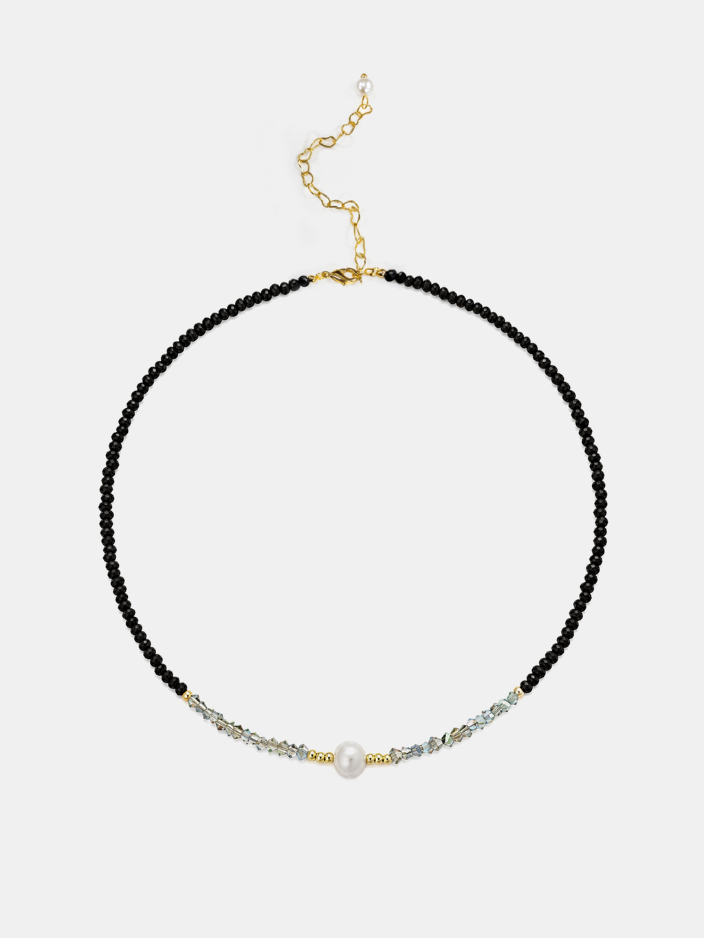 Synthetic Resin Choker Necklace with Pearl Bead, 43cm Length All Vera Mart