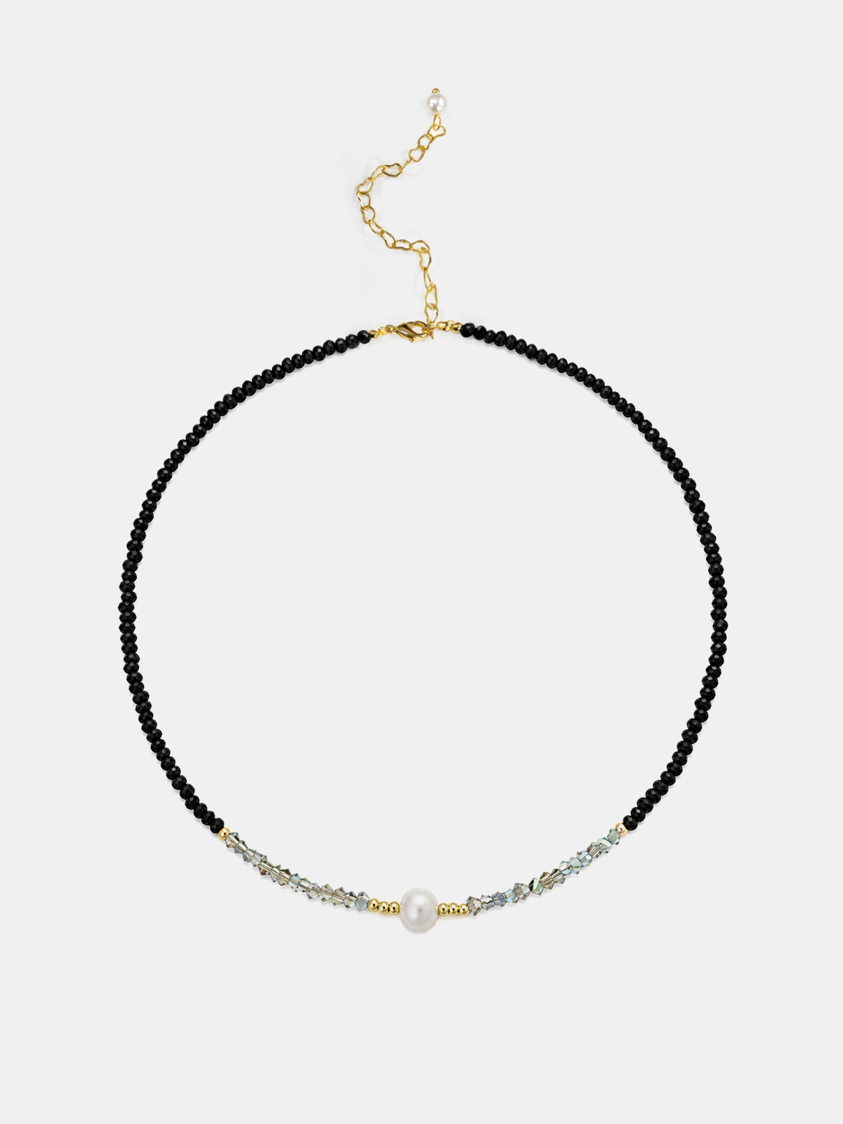 Synthetic Resin Choker Necklace with Pearl Bead, 43cm Length All Vera Mart