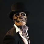 Skeleton Mask with Molded Bone Texture and Matching Hat for Parties All Vera Mart
