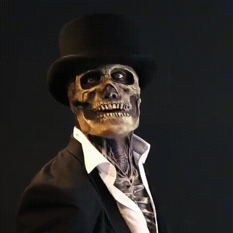 Skeleton Mask with Molded Bone Texture and Matching Hat for Parties All Vera Mart