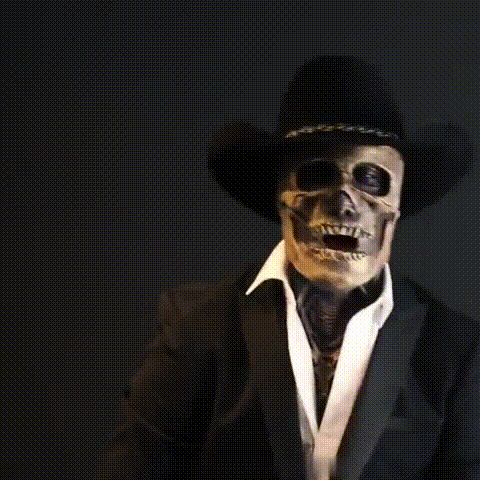Skeleton Mask with Molded Bone Texture and Matching Hat for Parties All Vera Mart