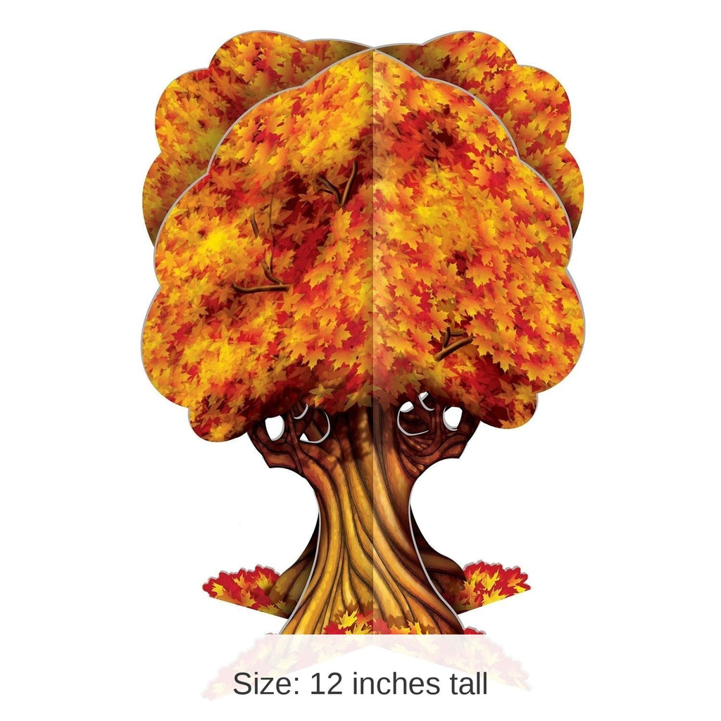 3D Fall Tree Centerpieces in Orange and Brown, 12-Inch 12-Pack All Vera Mart