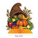 Autumn Cornucopia Centerpiece Pack of 12 with 8.5 Inch Height and Multicolor Design All Vera Mart