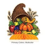 Autumn Cornucopia Centerpiece Pack of 12 with 8.5 Inch Height and Multicolor Design All Vera Mart