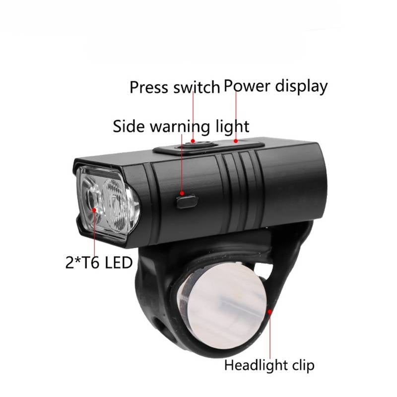 Bicycle Light Set with 1000 Lumen Front Beam and Rear Alert Light All Vera Mart