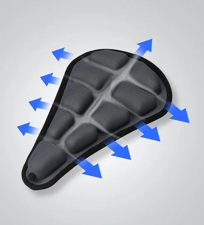 Air Convection Bicycle Seat Cushion with Airbag Grid and Anti-Slip Base All Vera Mart
