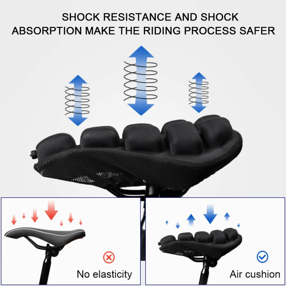 Air Convection Bicycle Seat Cushion with Airbag Grid and Anti-Slip Base All Vera Mart