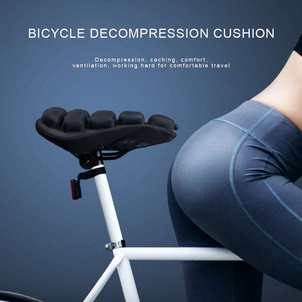 Air Convection Bicycle Seat Cushion with Airbag Grid and Anti-Slip Base All Vera Mart