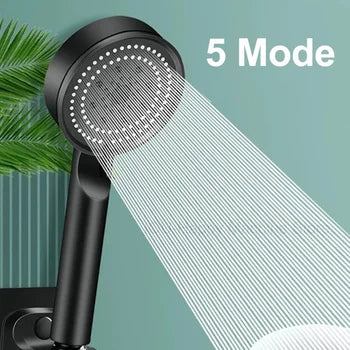 Handheld Shower Head with 5 Spray Patterns and Built-In Flow Control All Vera Mart