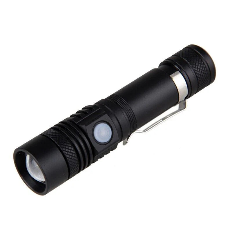 Rechargeable Tactical Flashlight with 600 Foot Beam and Four Brightness Modes All Vera Mart