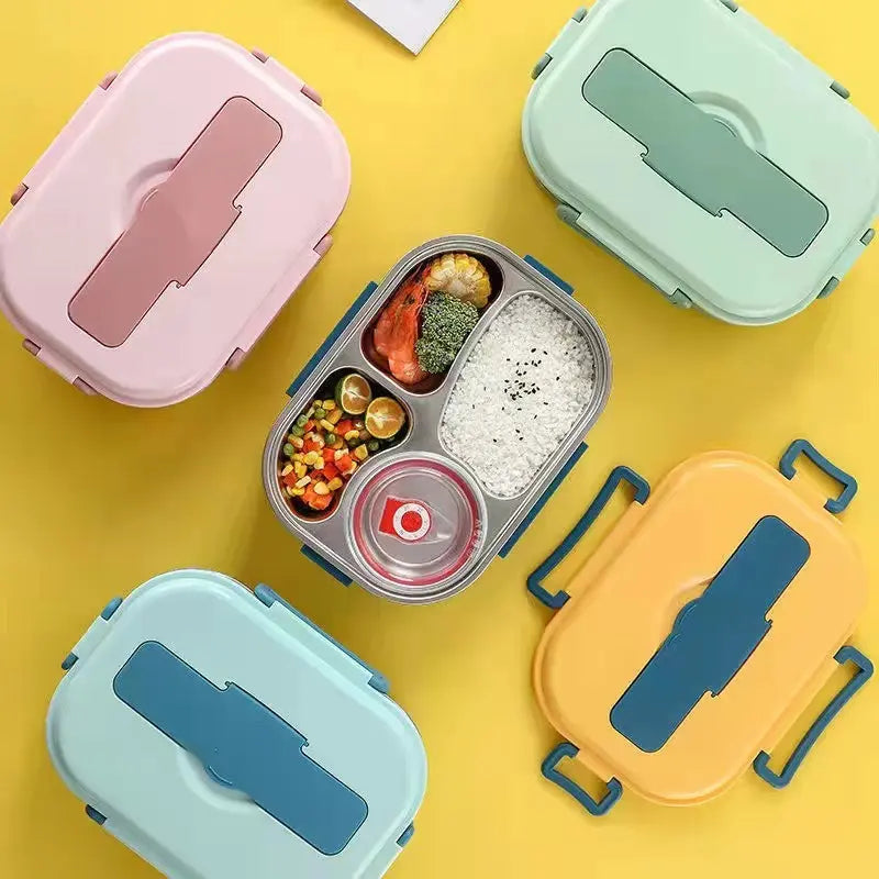 Stainless Steel Lunch Box with Leakproof Lid and Divided Compartments, Soup Bowl All Vera Mart