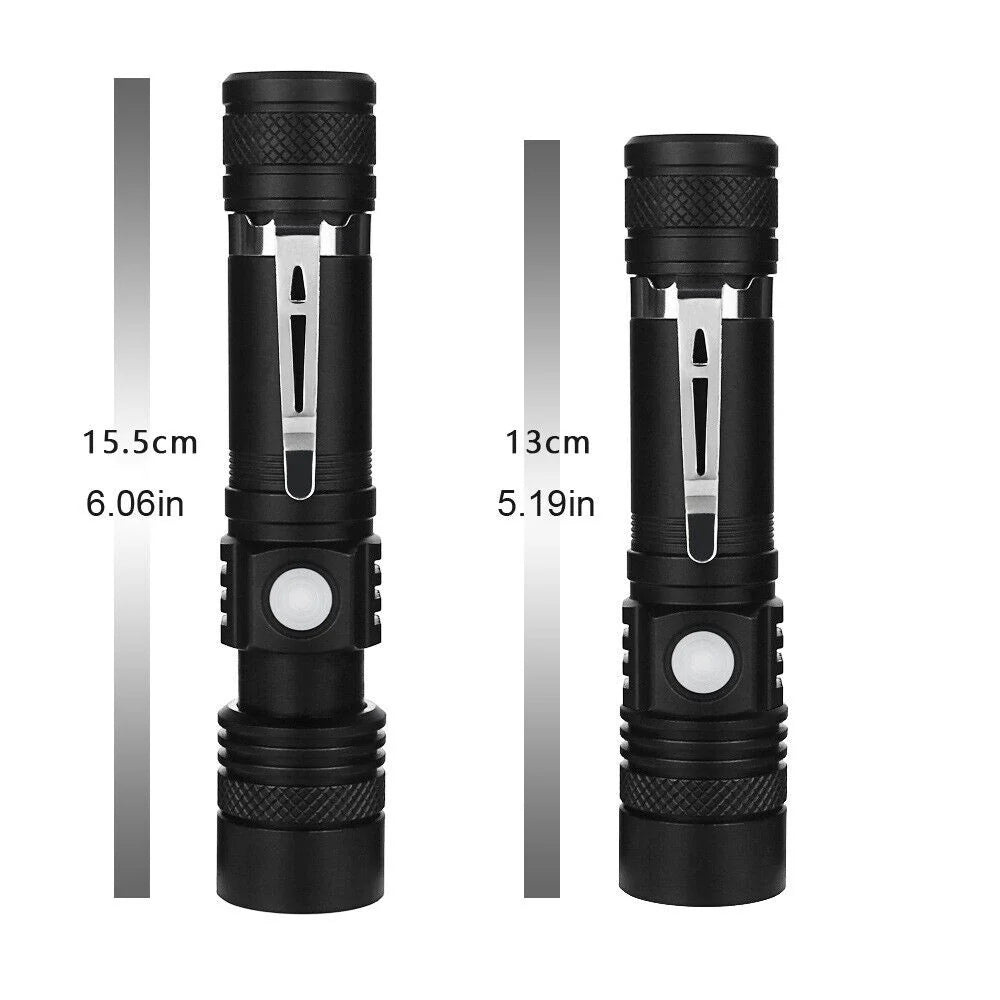 Rechargeable Tactical Flashlight with 600 Foot Beam and Four Brightness Modes All Vera Mart