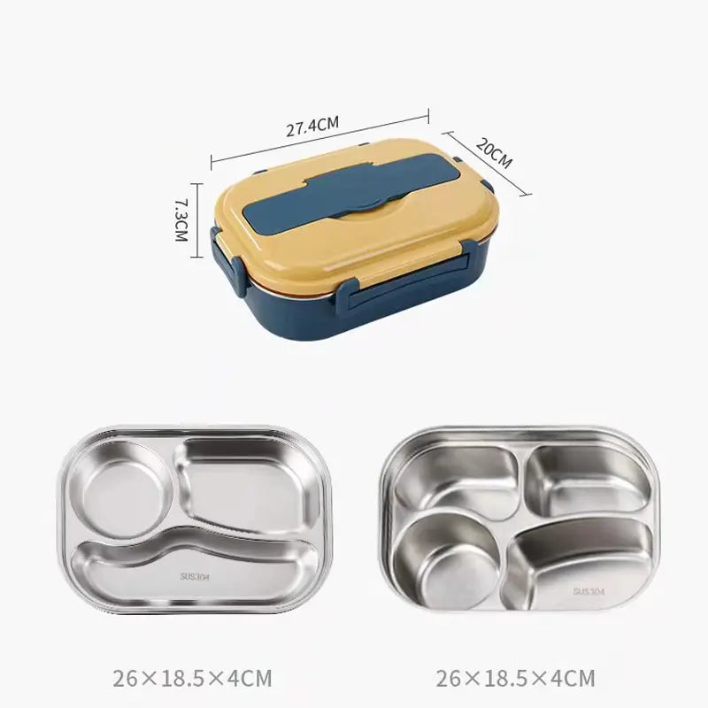 Stainless Steel Lunch Box with Leakproof Lid and Divided Compartments, Soup Bowl All Vera Mart