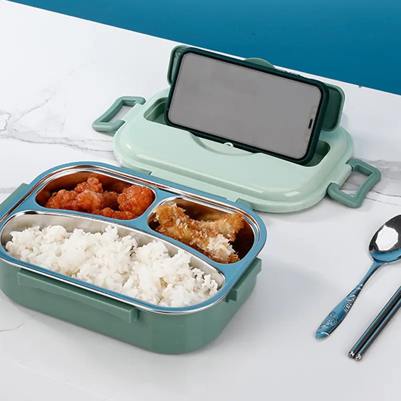 Stainless Steel Lunch Box with Leakproof Lid and Divided Compartments, Soup Bowl All Vera Mart