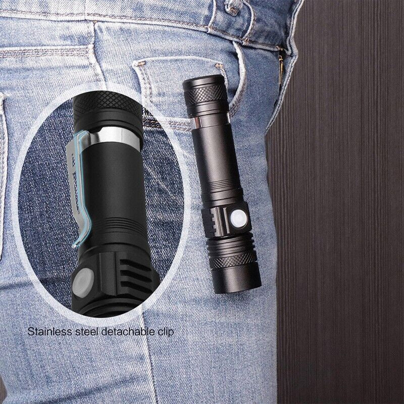 Rechargeable Tactical Flashlight with 600 Foot Beam and Four Brightness Modes All Vera Mart