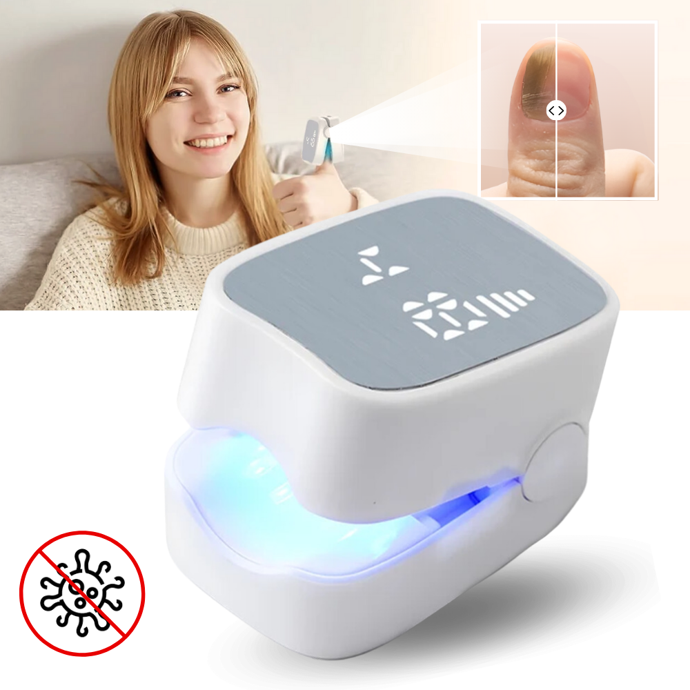 Dual Laser Nail Treatment Device with Blue Light and Finger Clip, 25W Power All Vera Mart